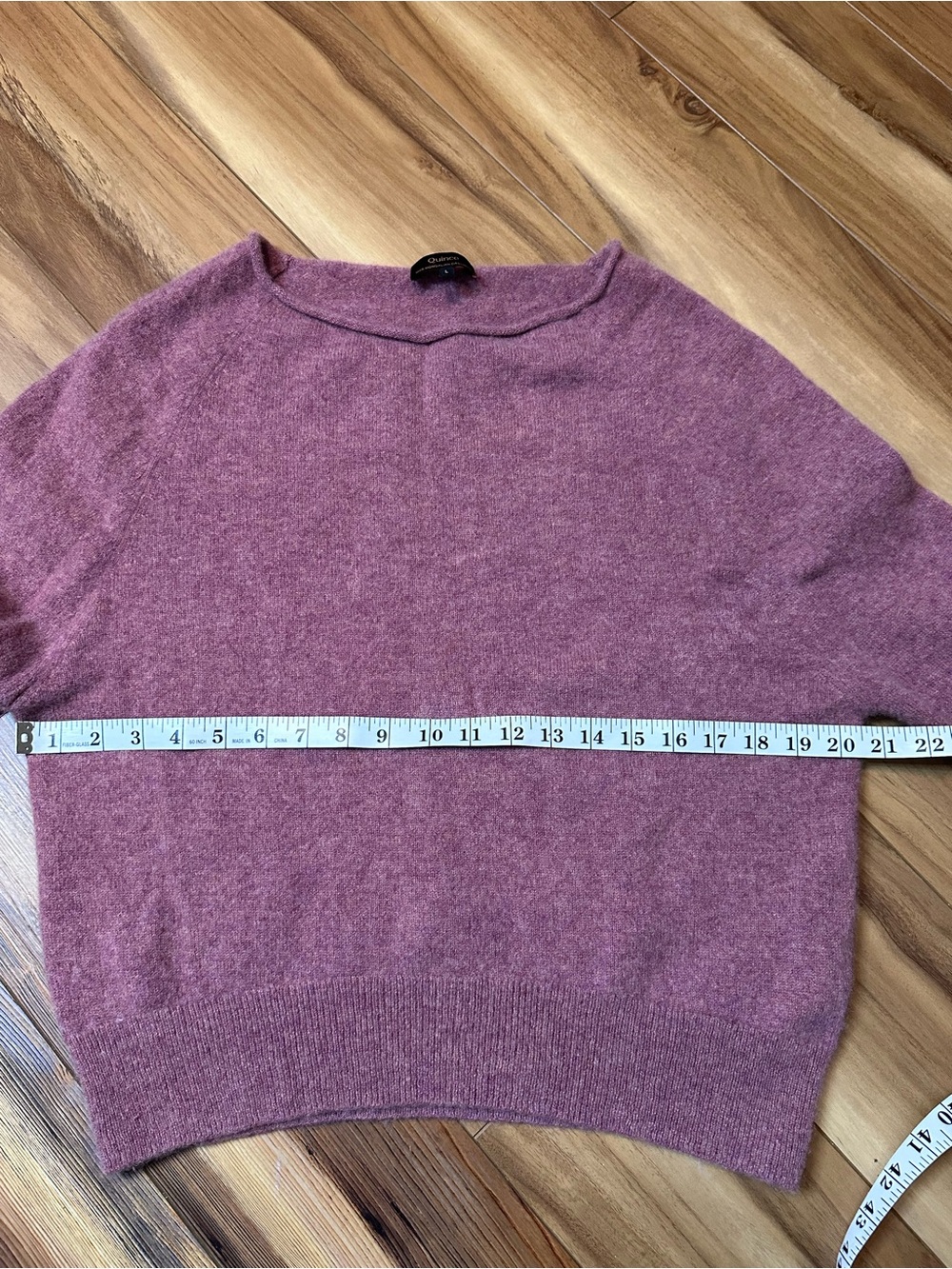 Quince 100% Mongolian Cashmere Boatneck Sweater Heather Rose L - Picture 8 of 10